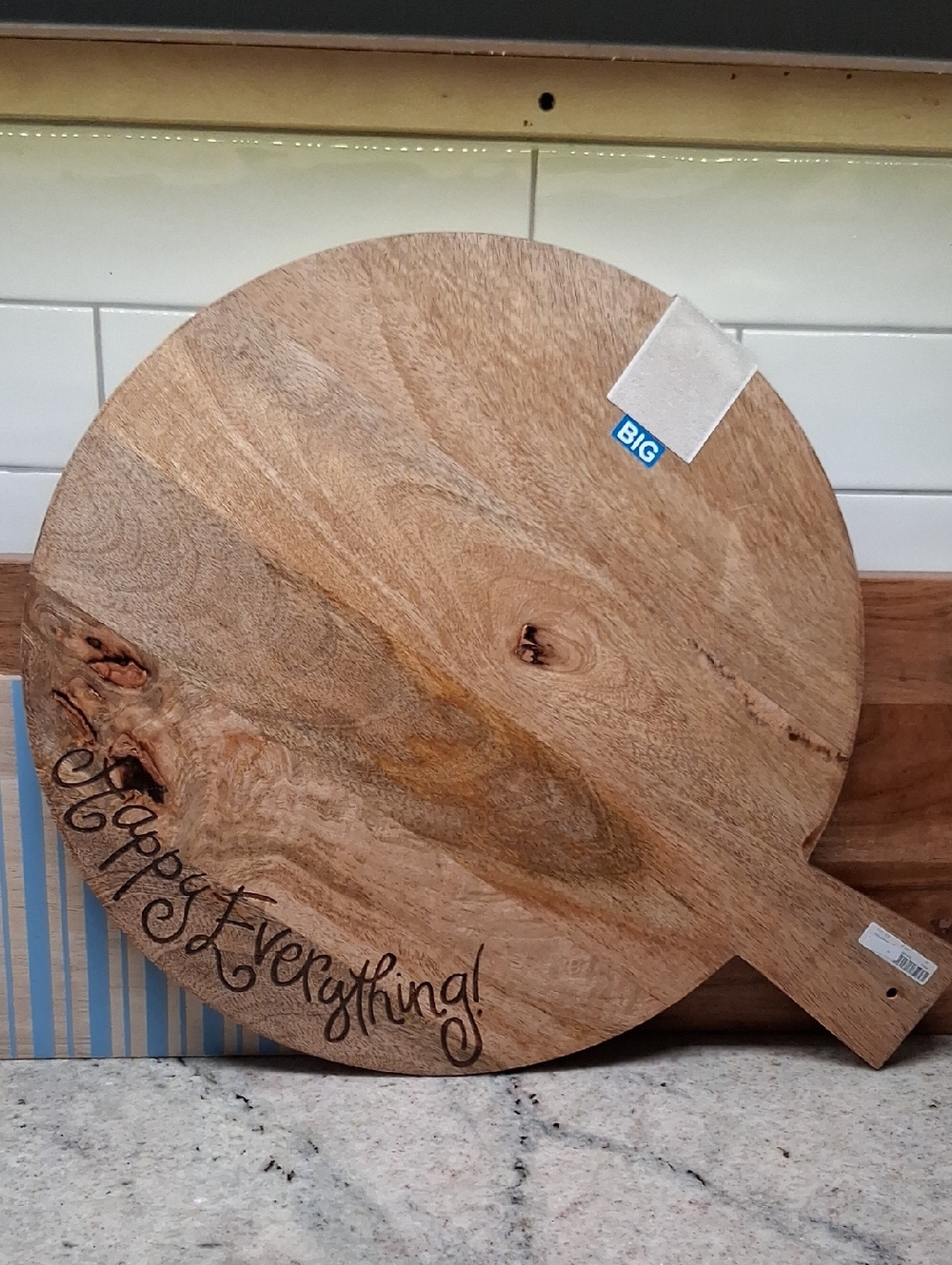 Happy Everything Wooden Round Serving Board - Large (16in)